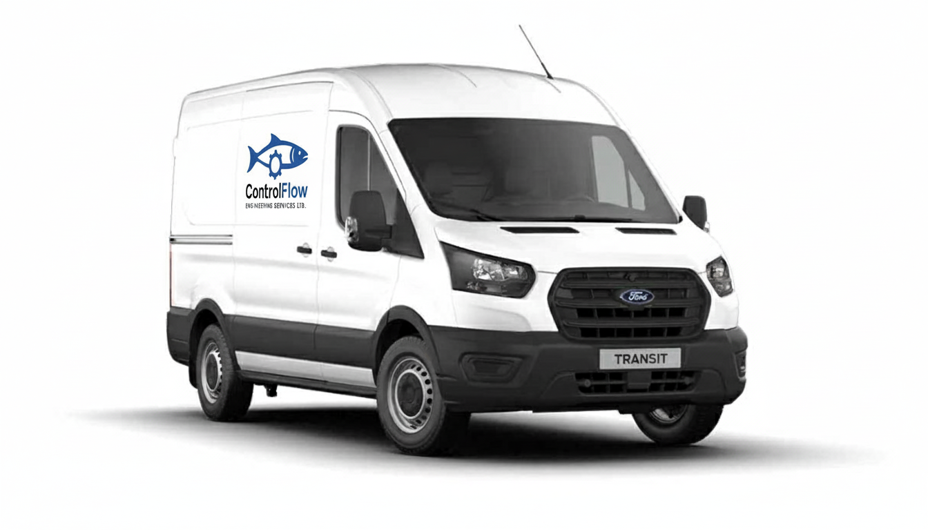 Engineer's van stocked with tools and parts, ready for dispatch.