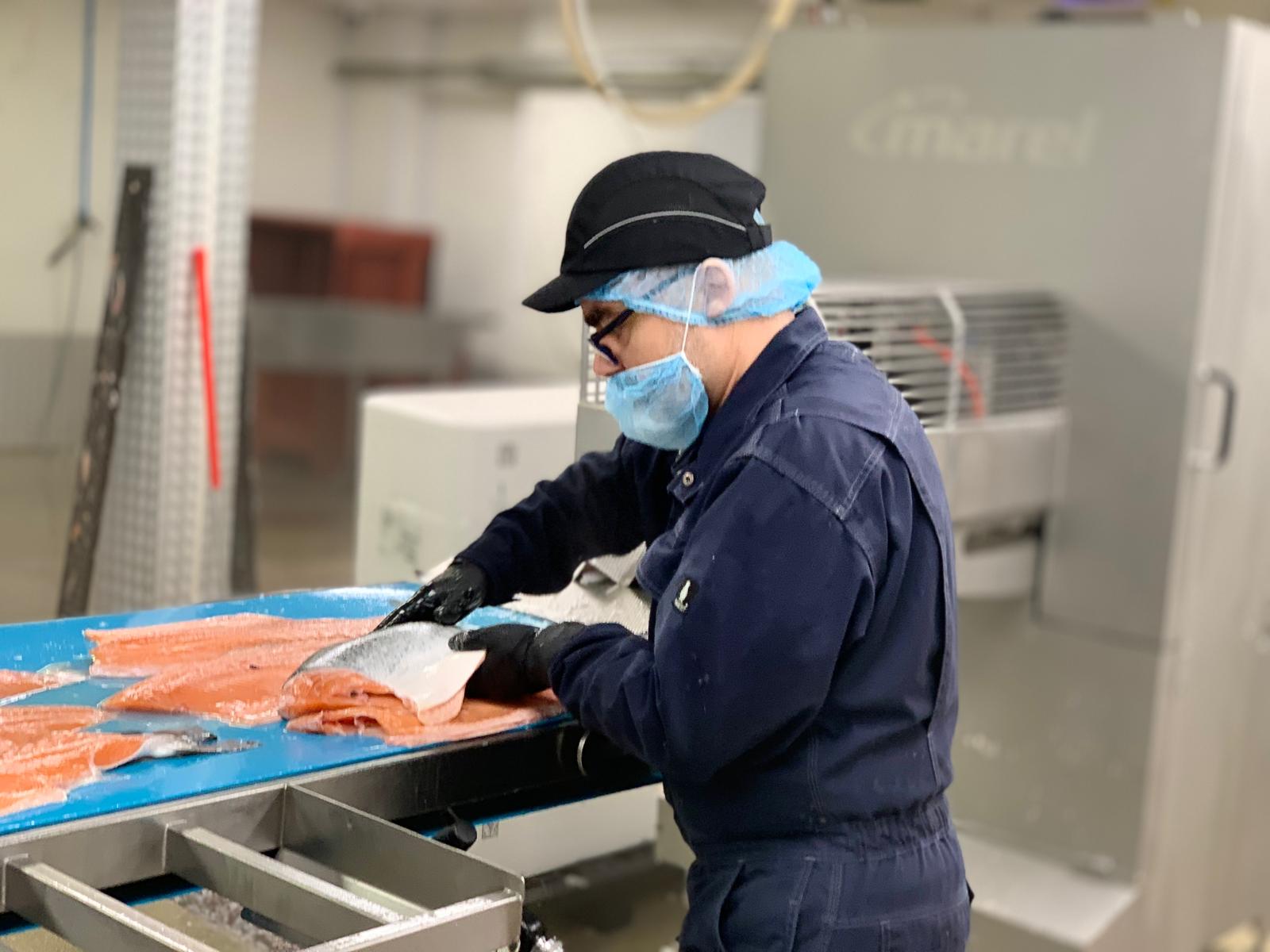 Engineer working on a processing line